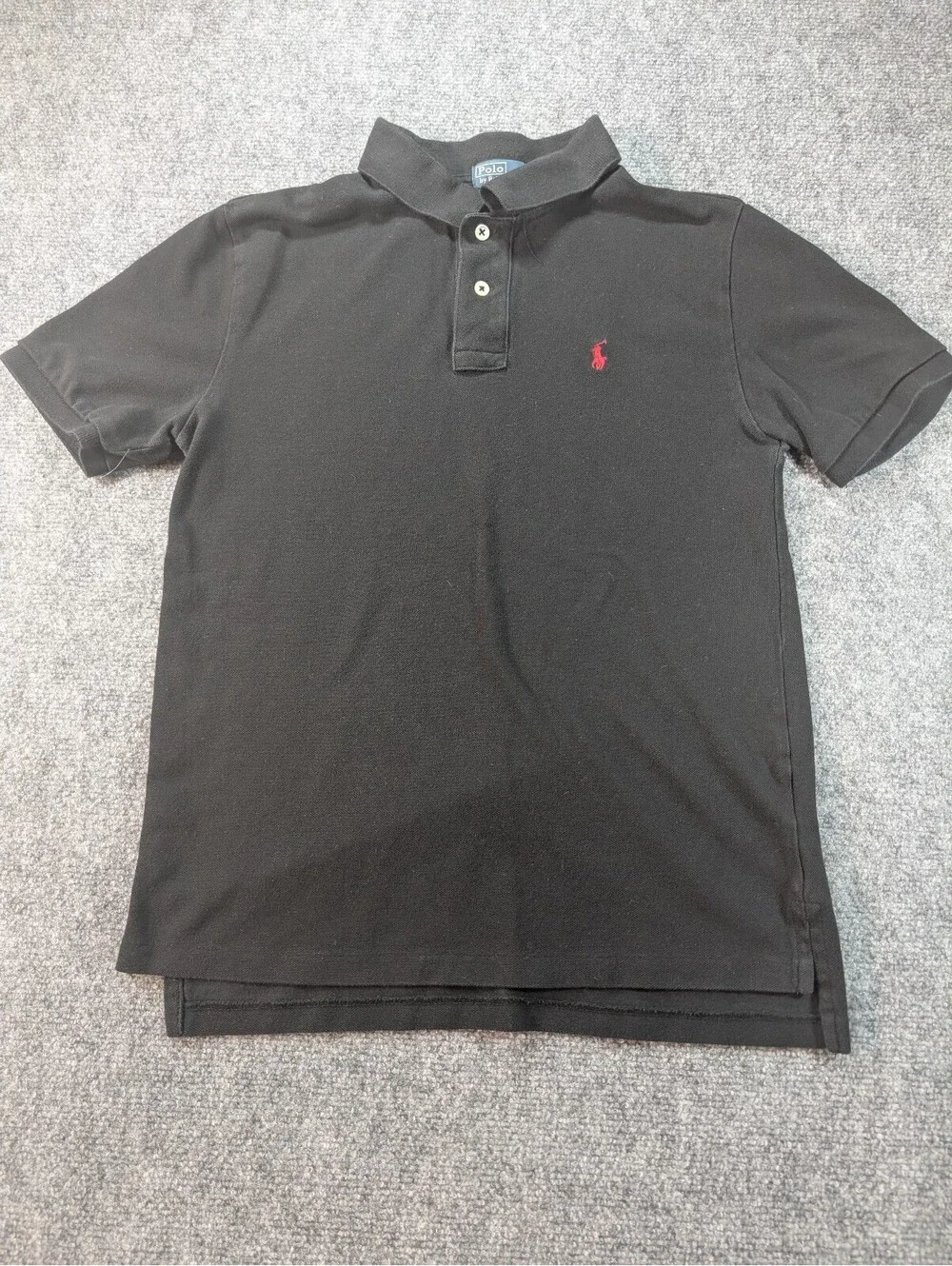 Polo by Ralph Lauren Black Cotton Polo Shirt Boys Large 14 16